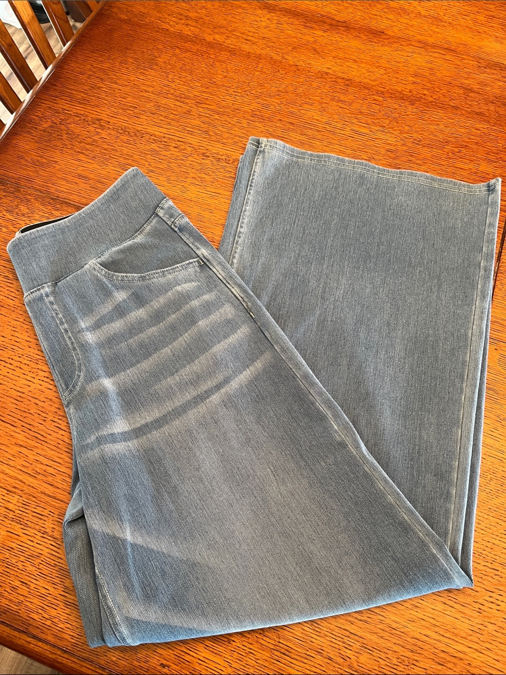 Halara Flex™ High Waisted Pockets Baggy Wide Leg Washed Casual Jeans, size M